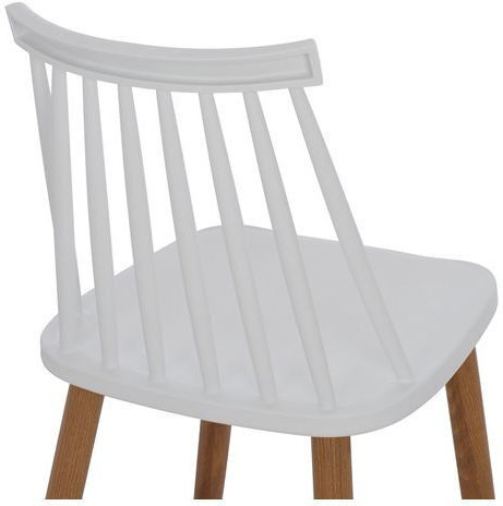 Hocker Bar mit Rückenlehne aus Polypropylen Vanessa White & Natural 2Stück 43x45x97cm