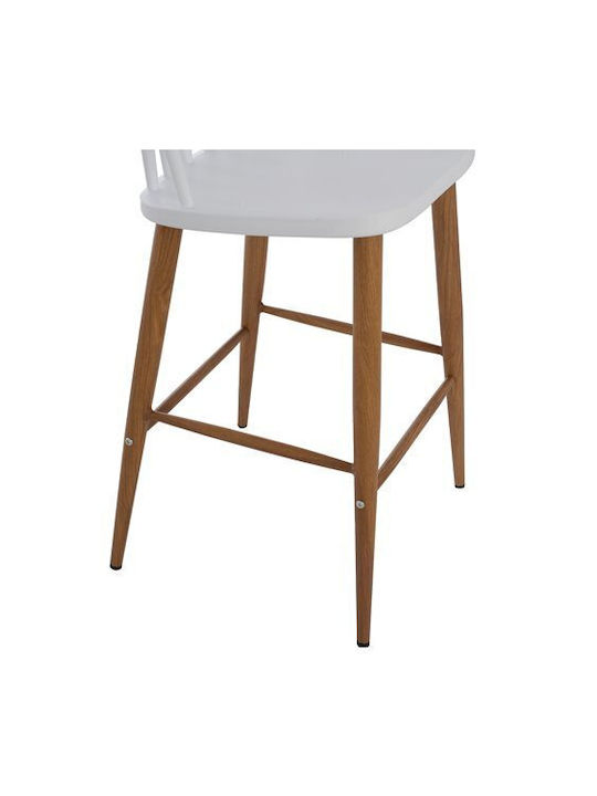Scaune Bar cu spătar din Polipropilenă Vanessa White & Natural 2buc 43x45x97buc