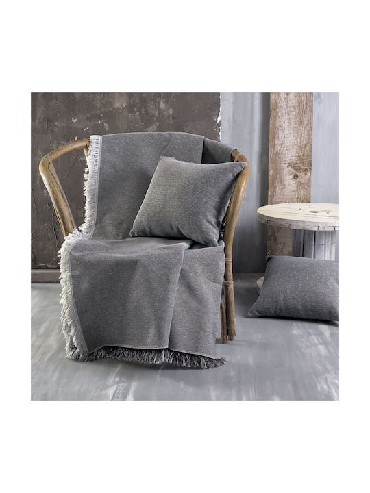 Rythmos Decorative Pillow Case Miller from 100% Cotton Grey 40x40cm.