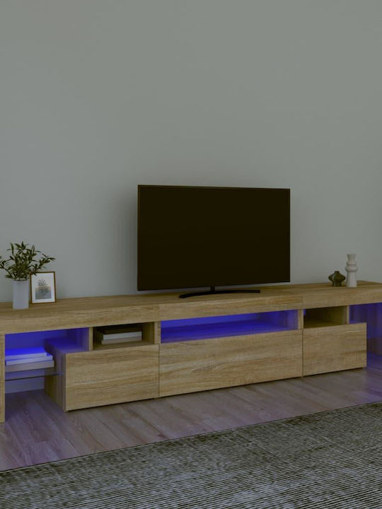 TV Stand Wooden with LED Lighting Sonoma Oak L215xW36.5xH40cm