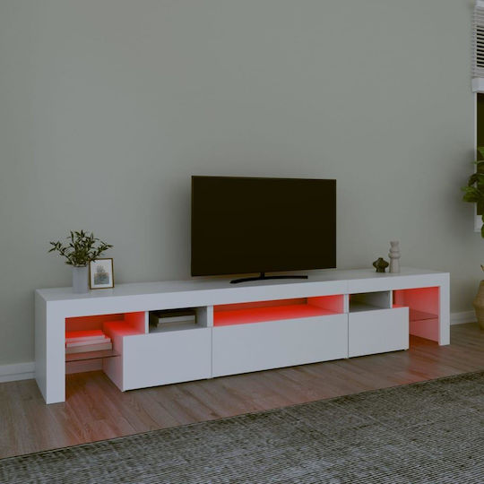 Έπιπλο Τηλεόρασης με Φωτισμό LED Λευκό Μ215xΠ36.5xΥ40cm