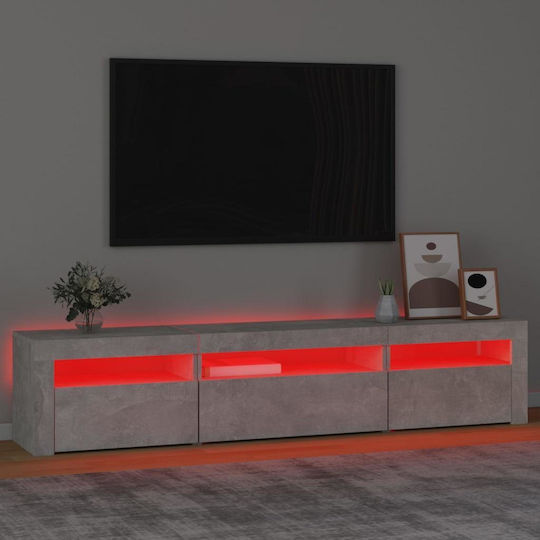 Stand TV Cu Iluminare LED Gri Beton L195xA35xÎ40cm