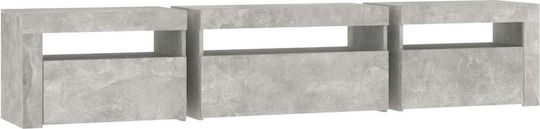 Stand TV Cu Iluminare LED Gri Beton L195xA35xÎ40cm