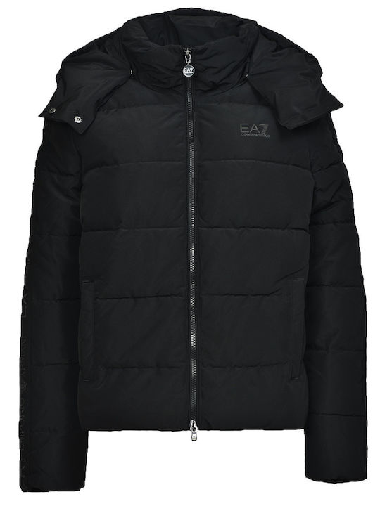 Scurtă Jachetă de femei Puffer pentru iarnă Negru