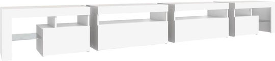 TV Stand with LED Lighting White 290x36.5x40cm