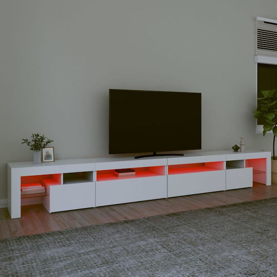 TV Stand with LED Lighting White 290x36.5x40cm