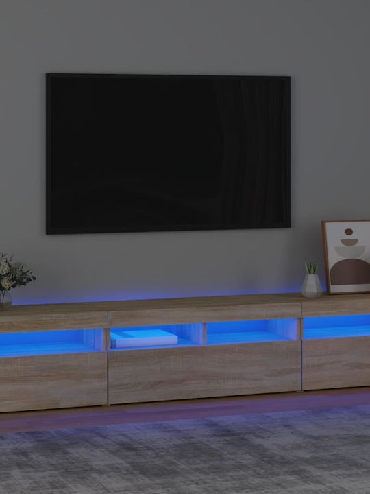 TV Stand Wooden with LED Lighting Sonoma Oak L210xW35xH40cm