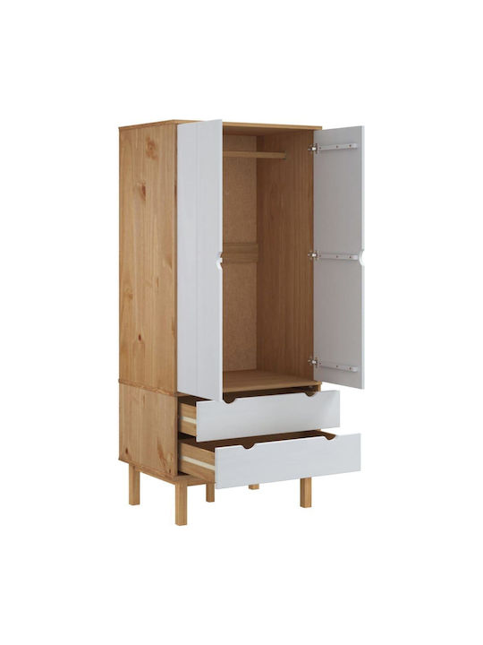 Doppeltür Kleiderschrank Brown / White 76.5x53x172cm