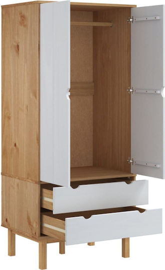 Ușă dublă Dulap de Haine Brown / White 76.5x53x172cm
