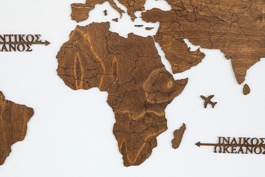Wall Decor World Map Handmade Wooden 115x65cm