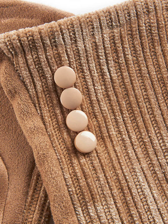 Verde Women's Touch Gloves Beige