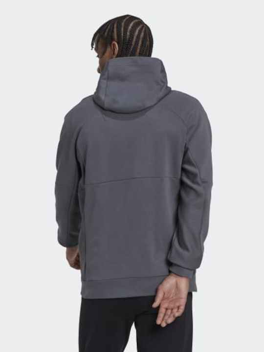 adidas Designed for Gameday Φούτερ Γκρι με Κουκούλα