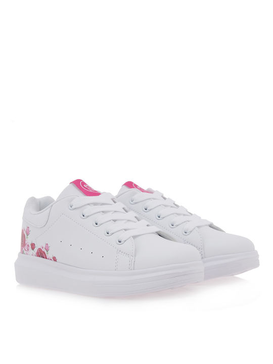 Exe Kids Sneaker White-Pink flower γυναικείο