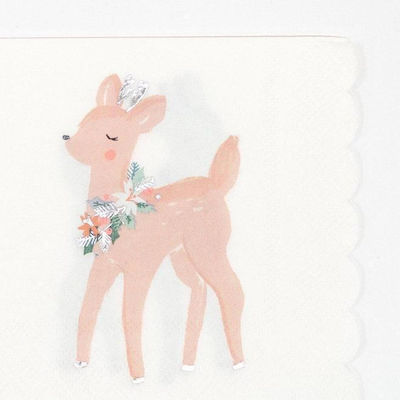 Paper napkins Pastel Deer Paste, 12,7 x 12,7 cm, 16 pcs.