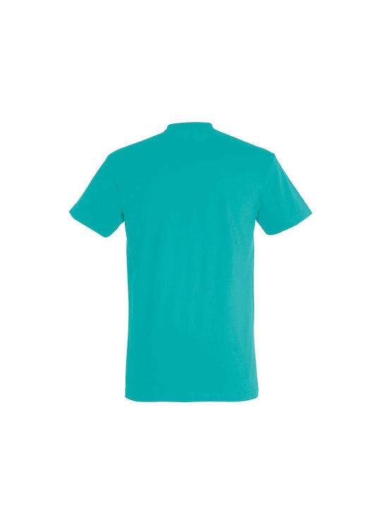 Tricou unisex "aproape acolo", albastru Caraibe