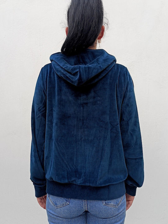 Damen-Strickjacke mit Reißverschluss in Marineblau
