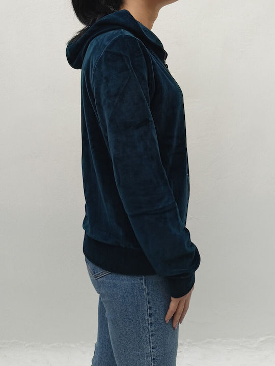 Damen-Strickjacke mit Reißverschluss in Marineblau