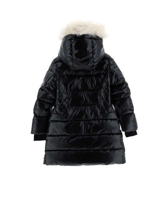 Original Marines Kids Quilted Jacket Long with Lining & Protection Hood Black