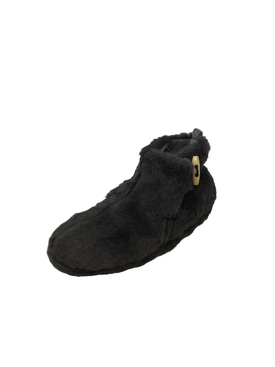 De Fonseca Trento Closed-Back Women's Slippers with Fur In Black Colour