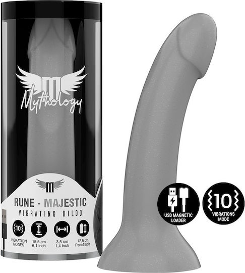 Mythology Rune Majestic Vibrator G-Spot with Remote Control 15.5cm Grey