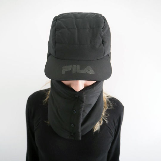 Quilted Puffer Balaclava Beanie Full Face Ανδρικός Σκούφος σε Μαύρο χρώμα