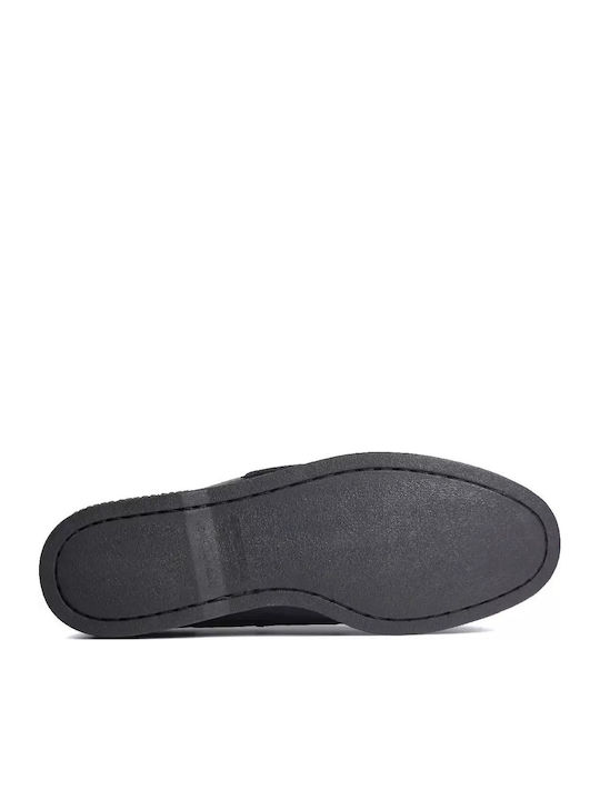 Δερμάτινα Ανδρικά Boat Shoes σε Μαύρο Χρώμα