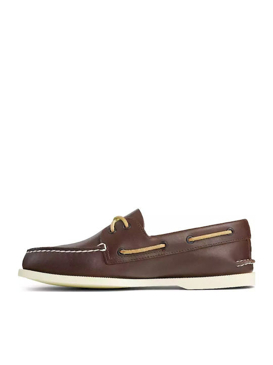 Δερμάτινα Ανδρικά Boat Shoes σε Καφέ Χρώμα