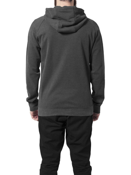 Urban Classics Men's Sweatshirt Jacket with Hood and Pockets Charcoal