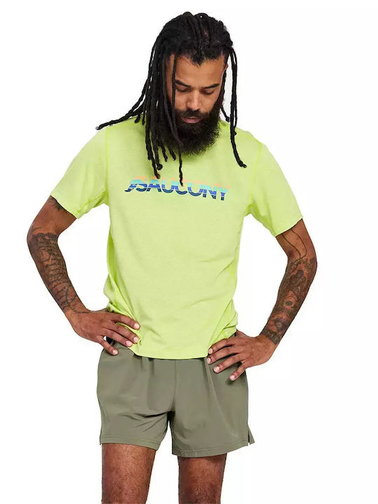 Saucony Stopwatch Men's Athletic T-shirt Short Sleeve Green