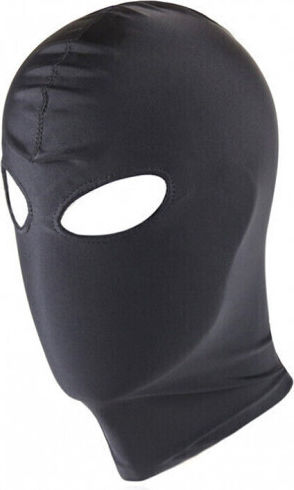 Naughty Toys BDSM Mask Two Holes Bondage Hood Small Black
