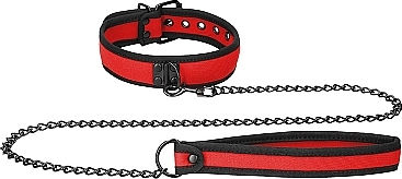 Shots Ouch Neoprene Collar With Leash Red