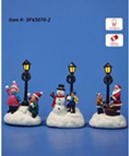 Iliadis Illuminated Christmas Plastic Figure Length 8cm 6pcs (Μiscellaneous Designs)