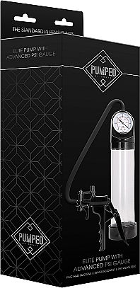 Shots Elite Pump With Advanced PSI Gauge Τρόμπα Πέους Διάφανη