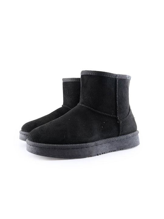 Love4shoes Suede Women's Ankle Boots Platform Black