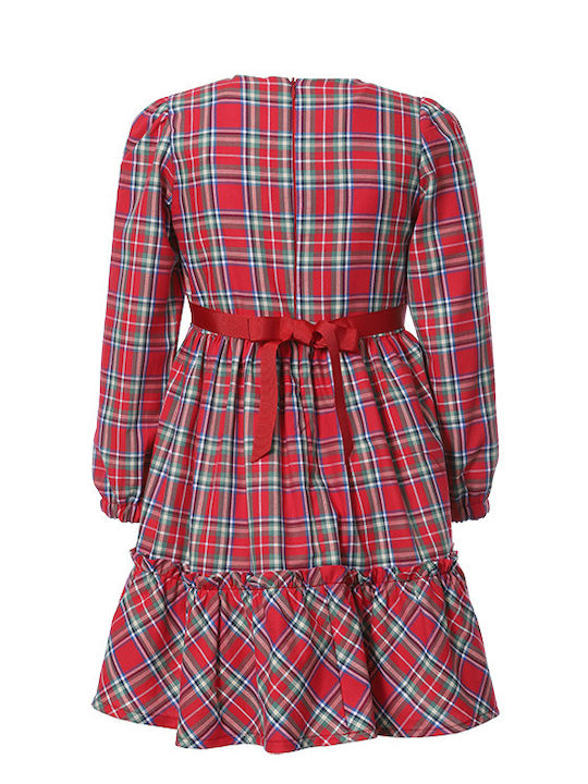 Matoufrance Girls Dress Checked Red