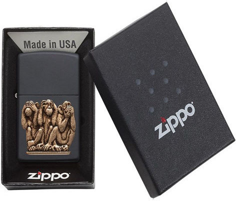 Zippo Αντιανεμικός Αναπτήρας Φλόγας Three Monkeys