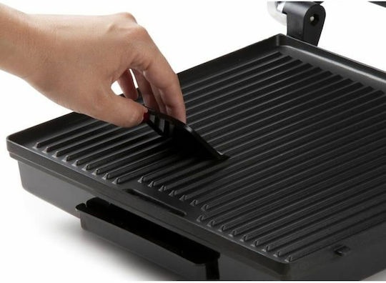 Domo Tabletop Electric Grill Ribbed Plate 2000W with Lid and Adjustable Thermostat 29.5cmx26.5cmcm