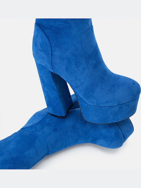 Wildleder Stiefeletten Damen Blau
