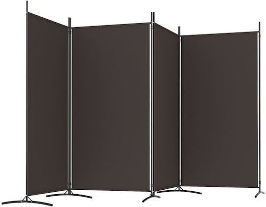 vidaXL Dekorativer Raumteiler Stoff mit 4 Paneelen Coffee 346x180cm