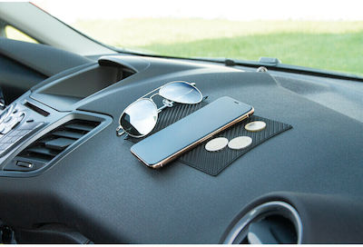 Lampa Mobile Phone Holder Car Αντιολισθητική Επιφάνεια Ταμπλό Carbon Look Mat 193x115mm with Anti-Slip Surface Black