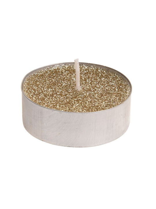 Christmas Gold Candle 6x6cm 3pcs