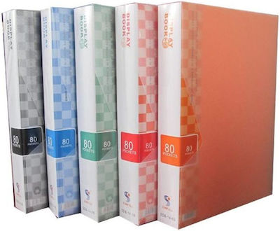 Sunfull Clipboard Flexible with 80 plastic sleeves Slides for Paper A4 Orange Display Book 1pcs