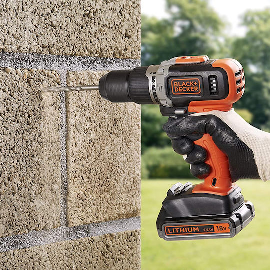 Black & Decker Black & Decker Cordless Percussive Drill Driver 18V Battery