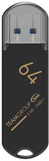 TeamGroup C183 64GB USB 3.1 Stick Μαύρο