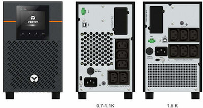 Vertiv Edge Tower USV 900VA 1000W mit 6 IEC Steckdosen