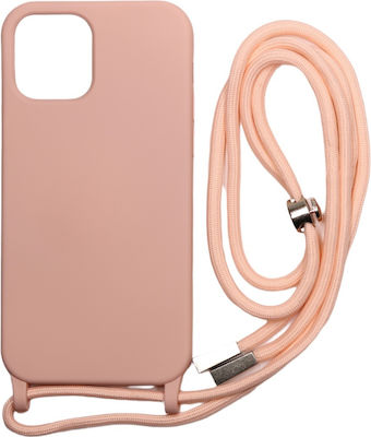 Back Cover Σιλικόνης με Λουράκι Pink Sand (iPhone 11)