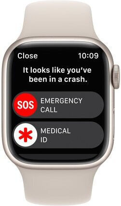 Apple Watch Series 8 Aluminium 45mm Waterproof with Heart Rate Monitor (Starlight with Starlight Sport Band)