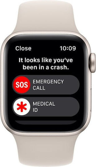 Apple Watch SE 2022 Aluminium 40mm Waterproof with Heart Rate Monitor (Starlight with Starlight Sport Band)