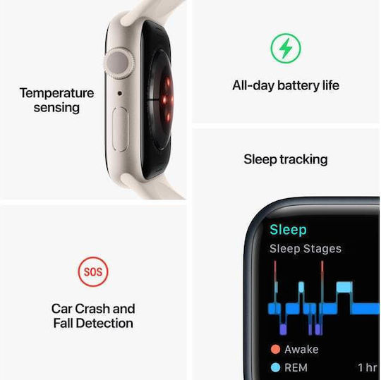 Apple Watch Series 8 Aluminium 41mm Waterproof with Heart Rate Monitor ((Product) Red)