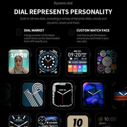 NO.1 N78 Smartwatch με Παλμογράφο (Μαύρο)